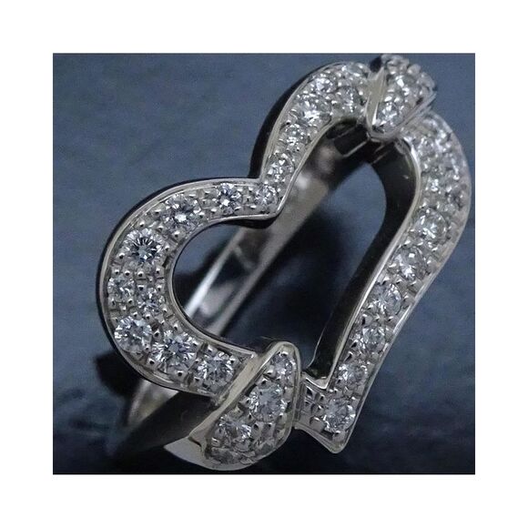 Pre Loved Piaget  Possession Open Heart Diamond Ring 18k White Gold - Picture 6 of 8